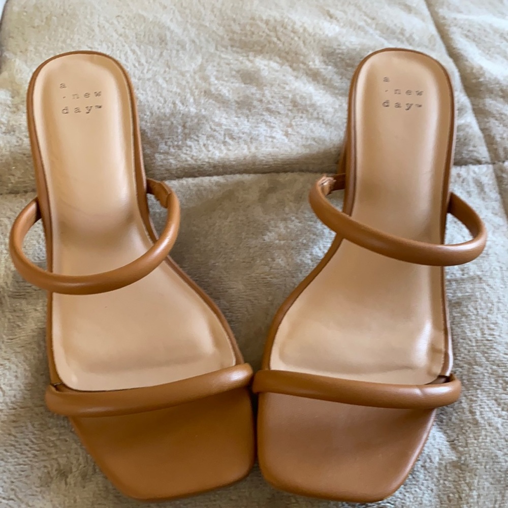 Tan sandals worn 1 time